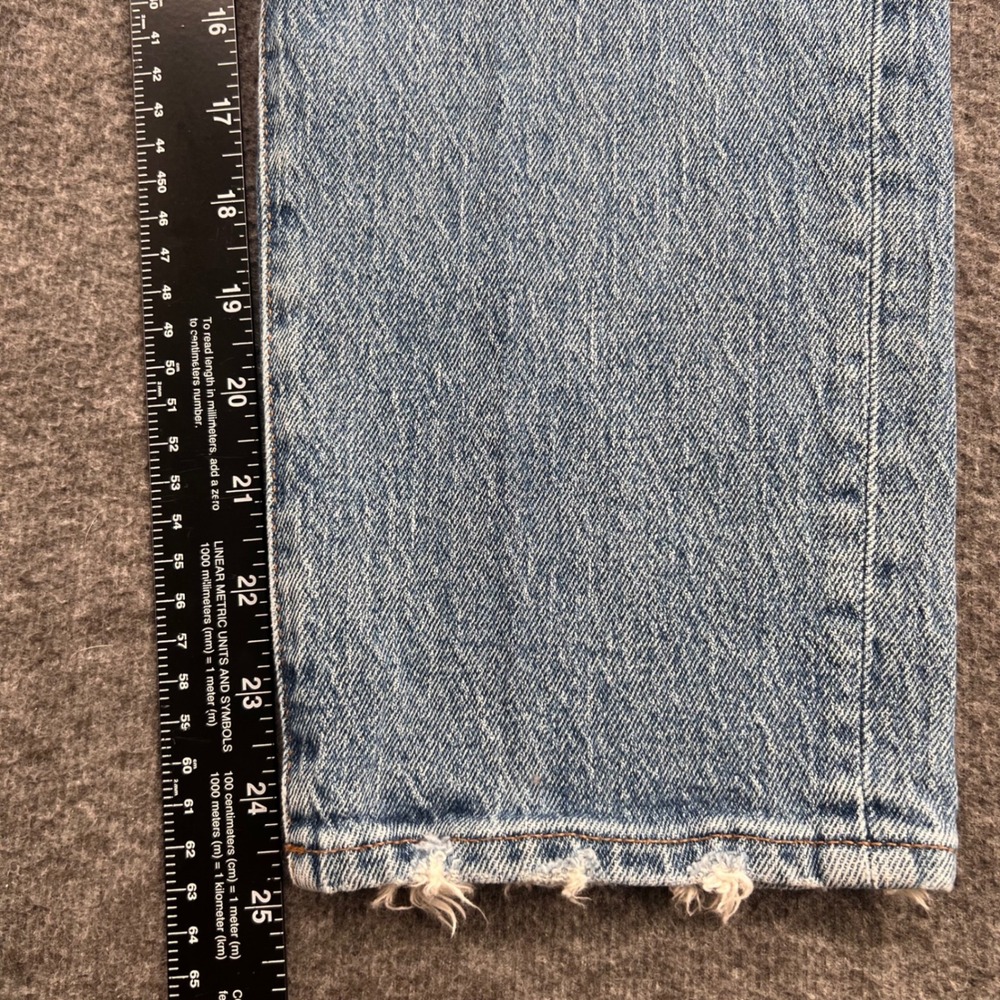Madewell Classic Straight Jean High Rise Crop Light Wash Raw Hem Womens Size 26 - Picture 13 of 14